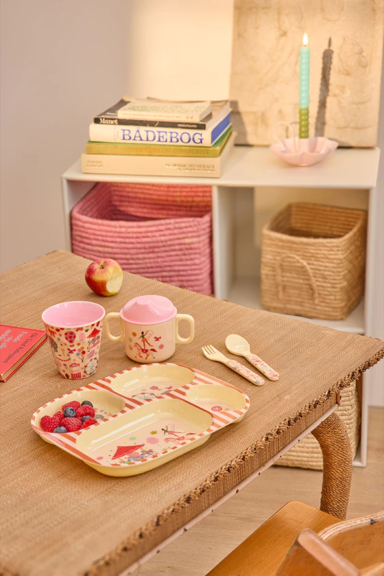 Baby-Geschirrset Melamin Pink Fun Fair – Rice by Rice robust