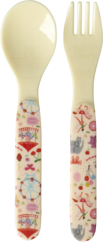 Kinderbesteck-Set Rosa Jahrmarkt Rice by Rice – Bruchfest Melamin