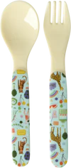 Kinderbesteck-Set Rice by Rice Mint Print Melamin BPA-frei