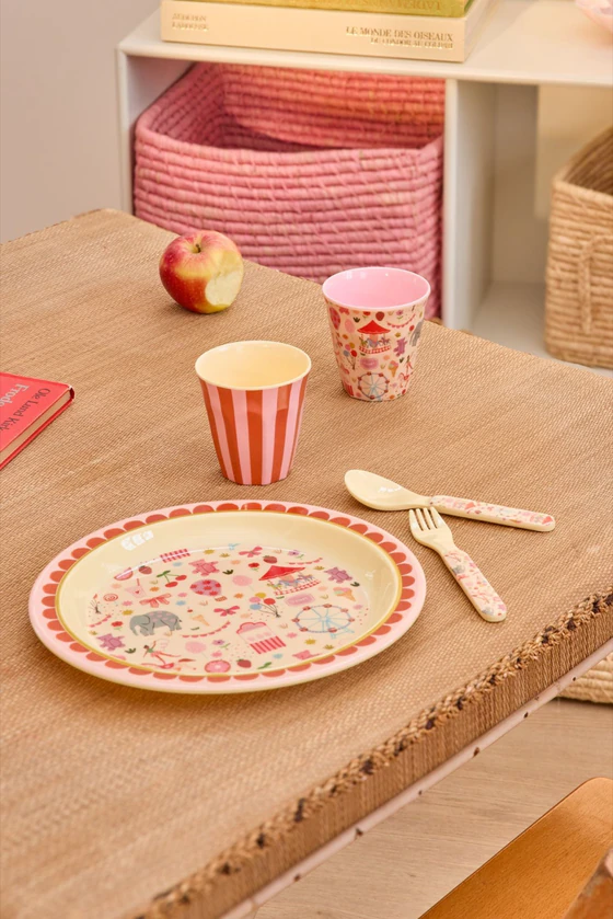 Kinderbecher Melamin Rosa Jahrmarkt 160ml Rice by Rice