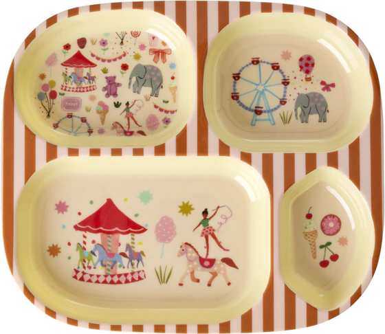 Kinderteller Rice by Rice Melamin Rosa Jahrmarkt BPA-frei