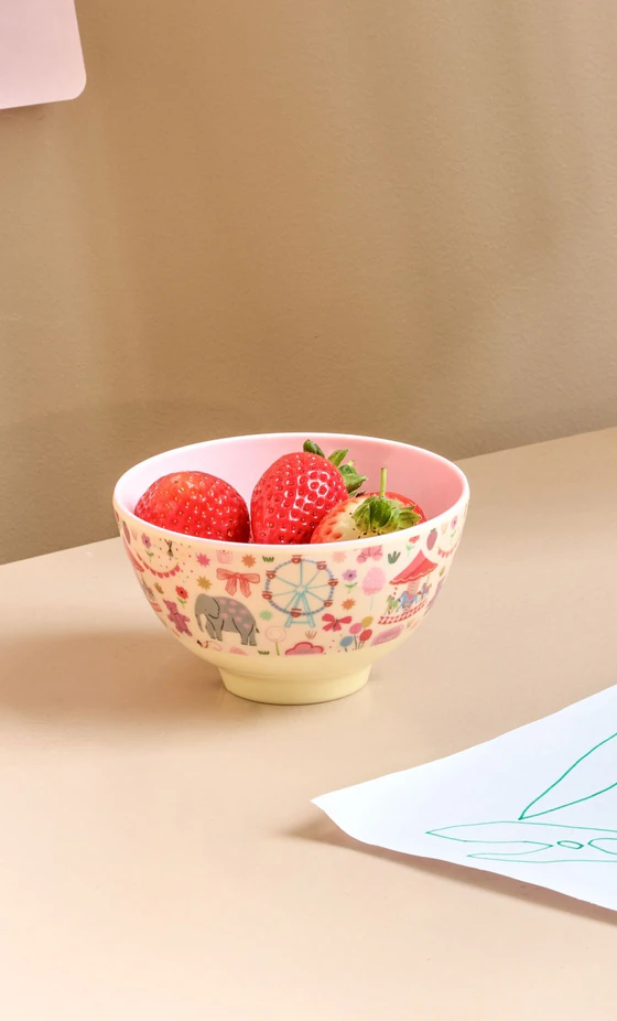 Kleine Melamin-Schale 300 ml Rosa Jahrmarkt Rice by Rice