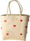 Große Raffia-Tragetasche Rice by Rice Darling Hearts Unikat
