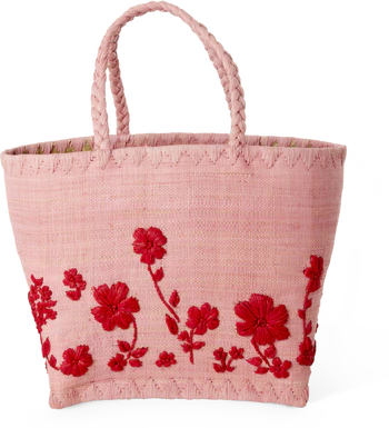 Kleine Handtasche Raffia Rice by Rice – Blumenmuster Natur