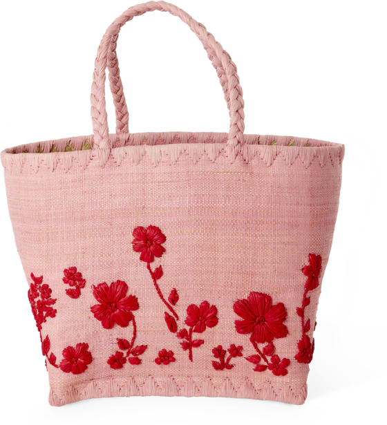 Kleine Handtasche Raffia Rice by Rice – Blumenmuster Natur