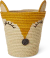 Runder Aufbewahrungskorb Raffia Fuchs Gelb – Rice by Rice Unikat