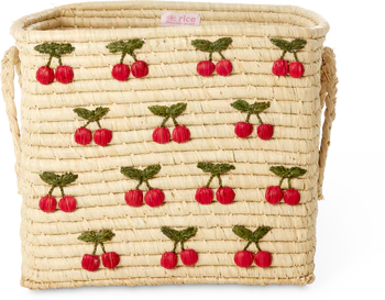 Aufbewahrungskorb Raffia Kirschen Rice by Rice – Handgefertigt
