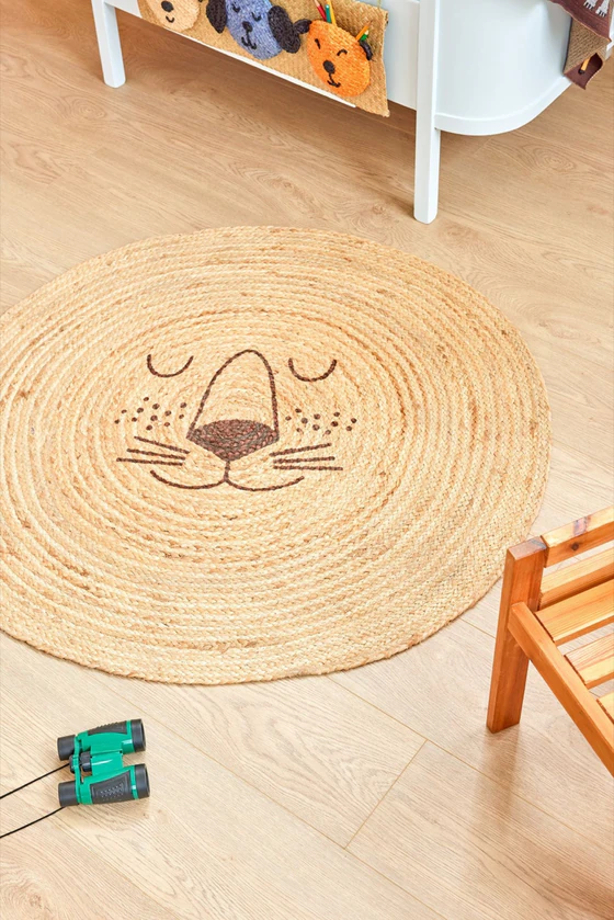 Kinderteppich aus Jute Rice by Rice Löwengesicht Natur