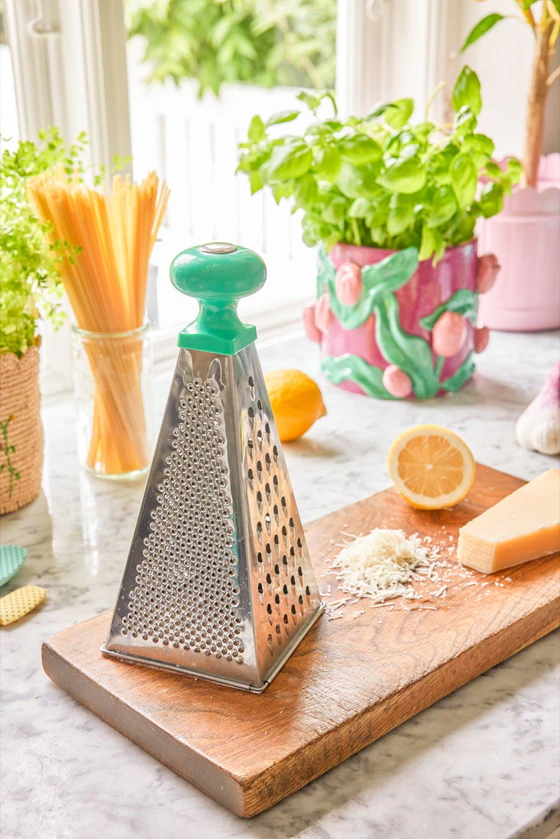 Küchenreibe Rice by Rice Edelstahl Grün – Rutschfester Griff