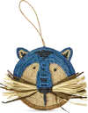 Wanddekoration Raffia Tiermotiv Blau Rice by Rice – Handgefertigt