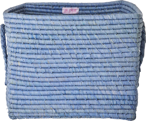 Aufbewahrungskorb Raffia Blau Rice by Rice – Handgefertigt Unikat