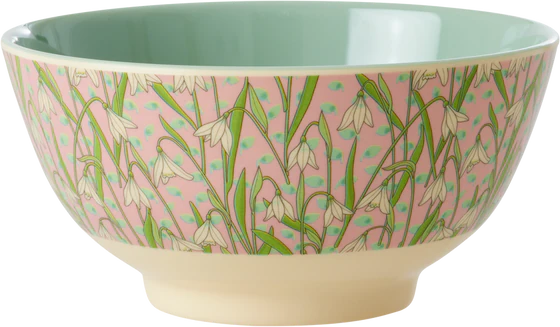 Melamin-Schale 700 ml Rice by Rice Schneeglöckchen-Motiv BPA-frei