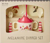 Baby-Geschirrset Melamin Rosa Happy Forest – Rice by Rice - Pink Happy Forest Print