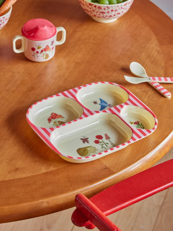 Baby-Geschirrset Melamin Rosa Happy Forest – Rice by Rice