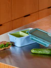 Lunchbox mit drei Einsätzen Rice by Rice Grün Hellblau BPA-frei