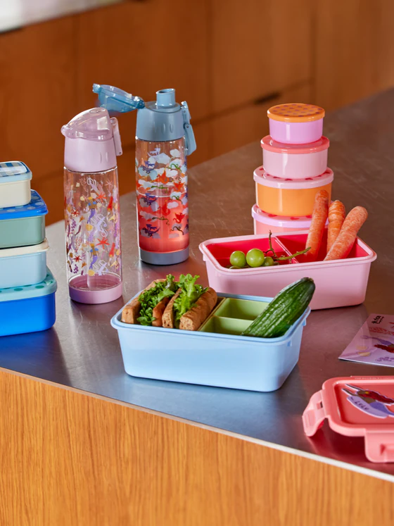 Lunchbox mit drei Einsätzen Rice by Rice Grün Hellblau BPA-frei