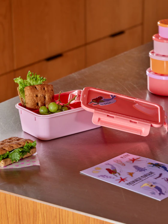 Lunchbox mit drei Einsätzen Rice by Rice Koralle Rot BPA-frei