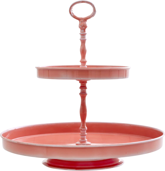 Zweistöckige Metall-Etagere Rice by Rice Cute Coral