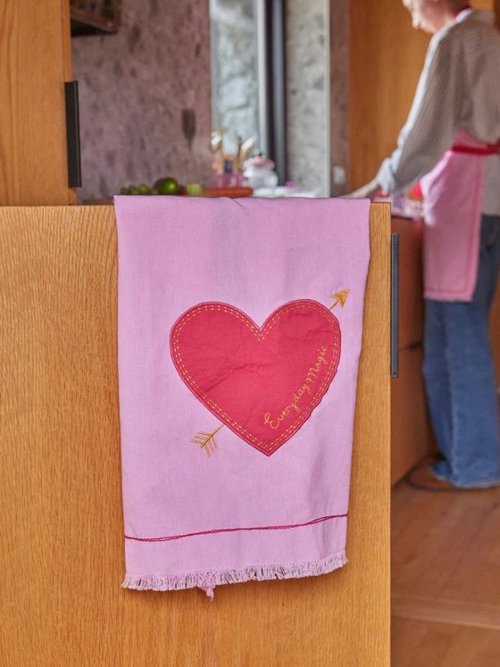 Geschirrtuch Baumwolle Rosa Rice by Rice – Weiche Enzymwäsche