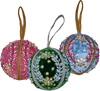 Weihnachtsbaum-Anhänger Rice by Rice – Samt & Perlen 3er-Set