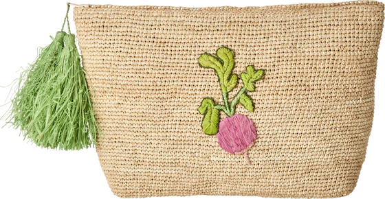 Clutch-Tasche Raffia Radieschen Rice by Rice – Handgefertigt Vegan