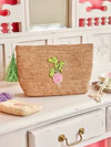 Handgefertigte Clutch-Tasche Raffia Rice by Rice Naturfarben Radieschen