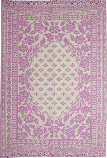 Outdoor-Teppich Rice by Rice Recycled Pink Flower Groß
