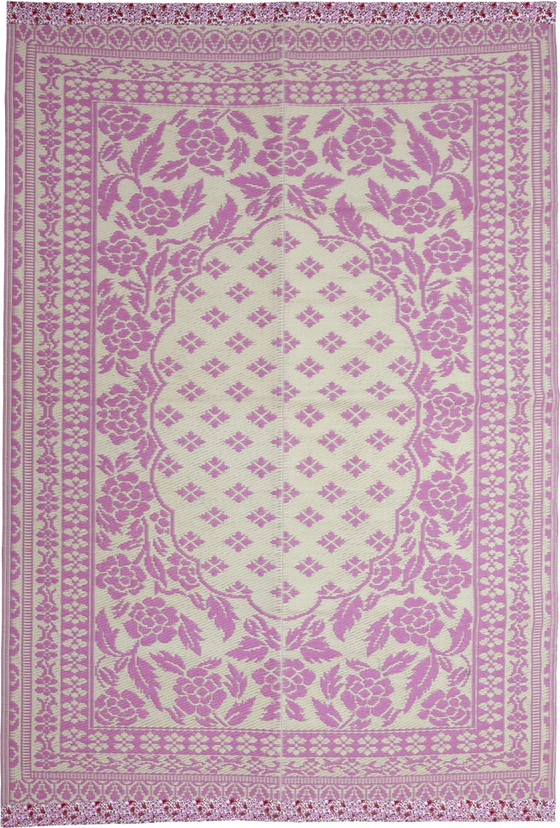 Outdoor-Teppich Rice by Rice Recycled Pink Flower Groß