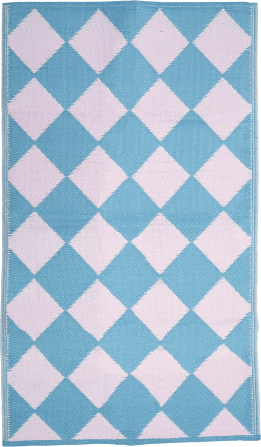Outdoor-Läufer Rice by Rice Blau Harlekin – Wasserabweisend
