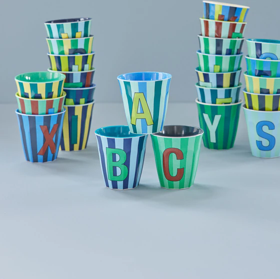 Melamin-Trinkbecher Rice by Rice 250 ml Streifen BPA-frei