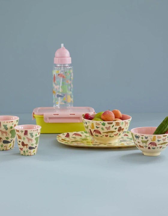 Melamin-Trinkbecher Rice by Rice 250 ml Rosa Jungle Print