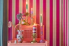 Handbemalter Kerzenhalter Glas Pink Rice by Rice Unikat