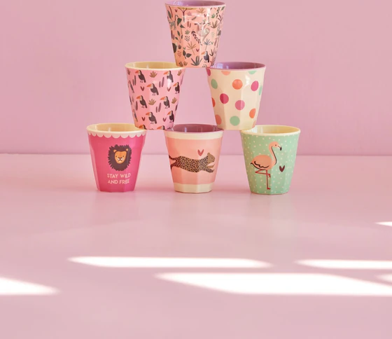 Kindertassen-Set Melamin 6er Pack 160ml Rice by Rice Jungle