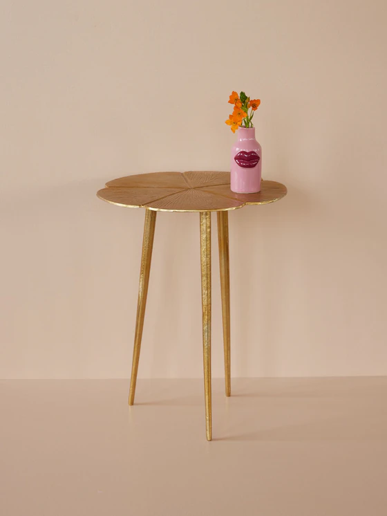 Runder Beistelltisch Gold Clover Rice by Rice – Aluminium Design
