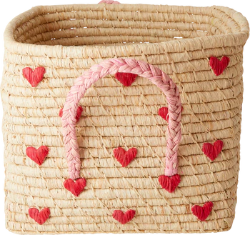 Aufbewahrungskorb Raffia Herzen Rice by Rice – Handgefertigt