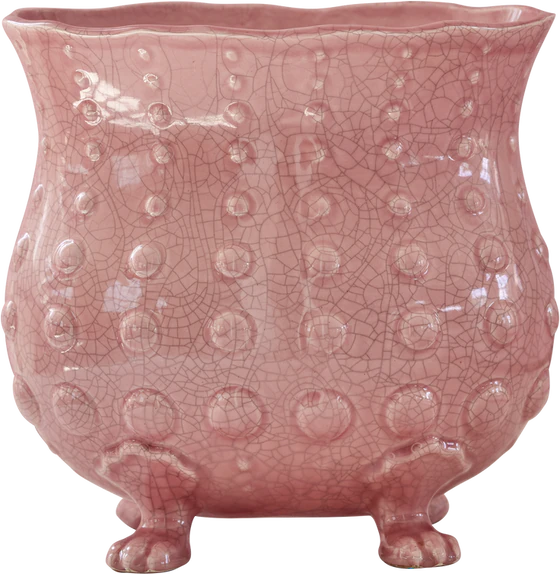 Übertopf Keramik Rice by Rice Soft Pink Crackle XL Unikat