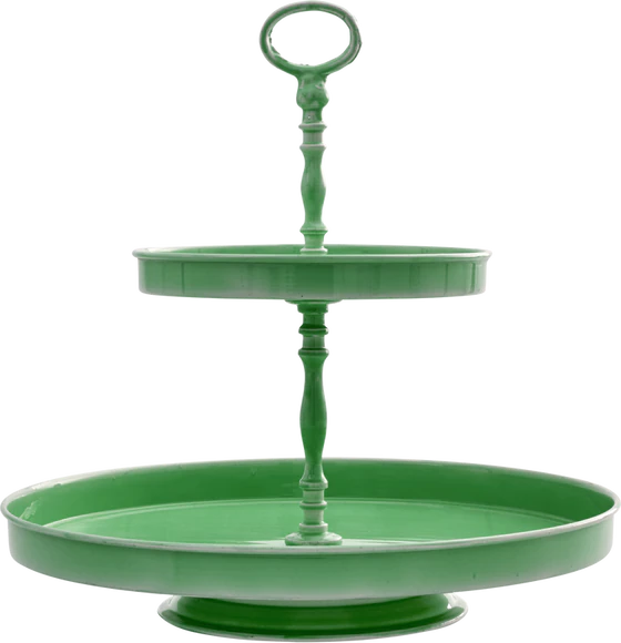 Zweistufige Metall-Etagere Rice by Rice Grün Groß Stabil