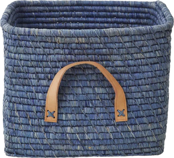 Aufbewahrungskorb Raffia Blau Rice by Rice – Handgefertigt Unikat