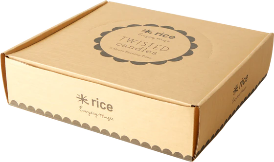 Gedrehte Stabkerzen 3er-Set Rice by Rice Pastellfarben Vegan
