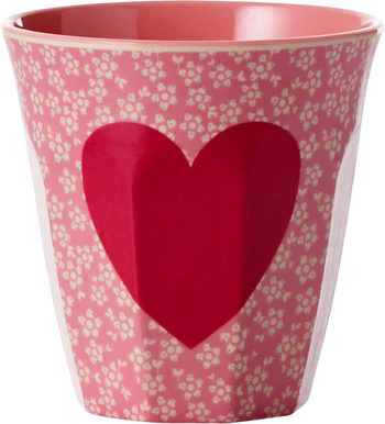 Melamin-Trinkbecher Herz-Print 250 ml Rice by Rice BPA-frei