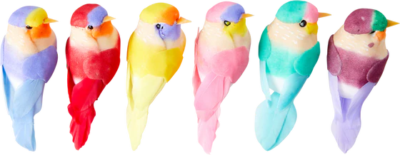 Dekovögel mit Clip Rice by Rice 6 Farben – Kreative Geschenkdeko