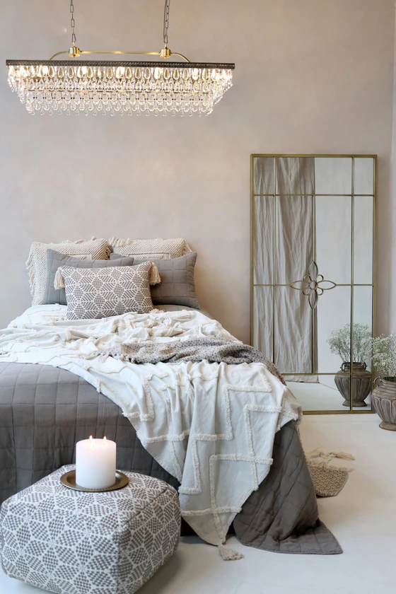 Tagesdecke Chic Antique Aix Quilt 240x240 Baumwolle Latte