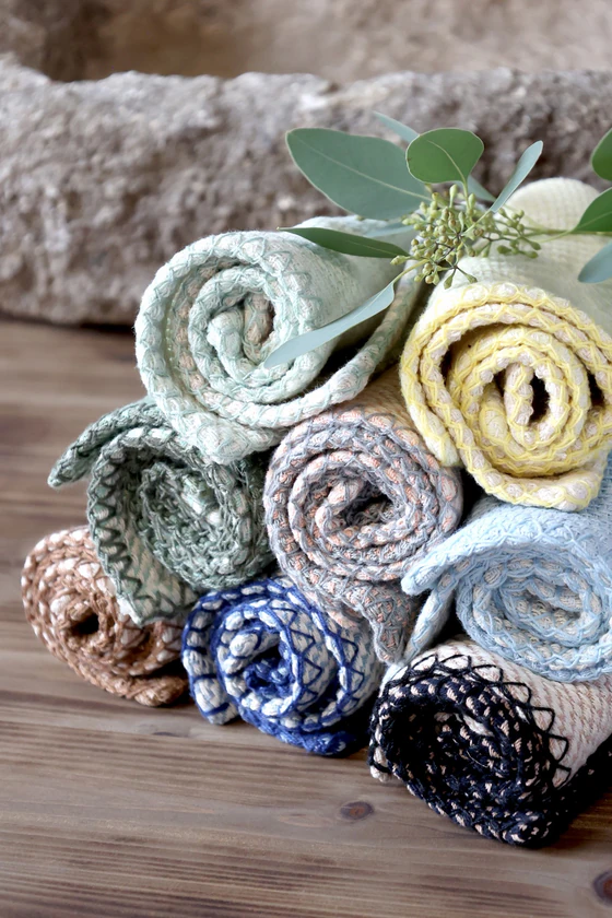 Jacquard Küchentuch Chic Antique Aix Melone Creme Baumwolle