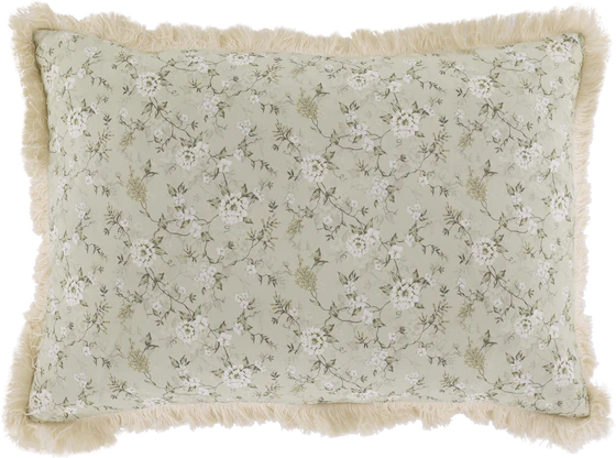 Kissenbezug Chic Antique Aix Fransen Blumen 100% Baumwolle