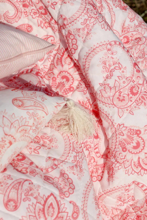 Tagesdecke Chic Antique Aix Quilt Paisley Rosa Baumwolle