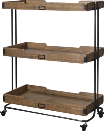 Servierwagen Chic Antique – Vintage Tannenholz mit Tabletts