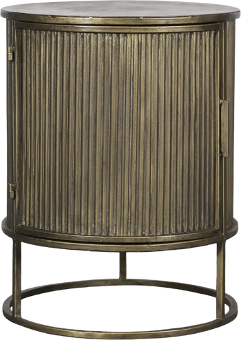 Beistelltisch Chic Antique Tisch Rillen Antique Messing Vintage