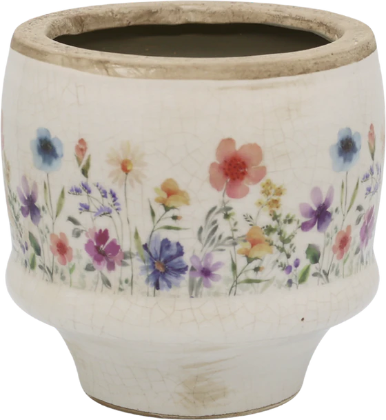 Dekorativer Übertopf Chic Antique Fleurville Creme Keramik