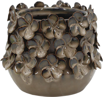 Keramik-Übertopf Chic Antique Madeleine Mokka Blumen Vintage