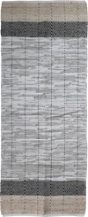 Tischläufer Chic Antique Streifen Kohle/Natur Leder-Jute Mix